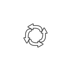 Recycling ecology thin line icon. Protection of the environment and nature linear sign. Ecological symbol for infographic, website or app.