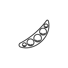 Pea thin line icon. Isolated vegetables linear style for menu, label, logo. Detailed vegetarian food sign.