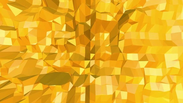 Yellow low poly background oscillating. Abstract low poly surface as digital landscape in stylish low poly design. Polygonal mosaic background with vertex, spikes. Free space