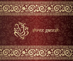 Ganesha, wedding card, royal Rajasthan, India