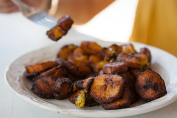 Deep fried banana, Celestun, Yucatan, Mexico