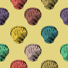 seashells seamless pattern