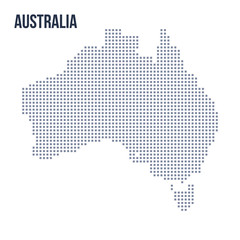 Obraz premium Vector pixel map of Australia isolated on white background