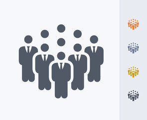 Businessmen Company - Carbon Icons. A professional, pixel-aligned icon designed on a 32x32 pixel grid and redesigned on a 16x16 pixel grid for very small sizes.