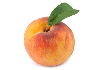 Fototapeta na wymiar Peach fruit on white