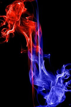 red fire and blue fire background,Red and blue fire on balck background
