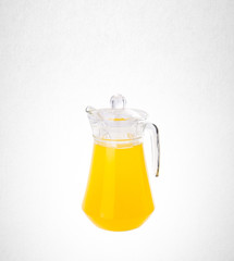 Orange juice or Orange juice in jug on background.