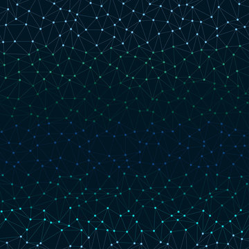 Polygonal grid pattern seamless pattern background, connecting technilogy modern triangle net, glowing stars