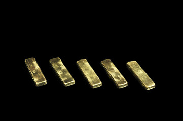 gold bar in isolate black background