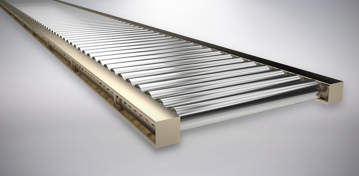 Composite image of 3d image of conveyor belt