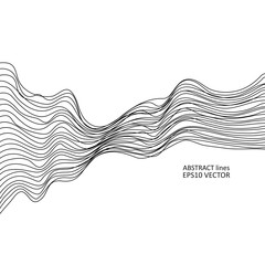 Vector illustration of abstract dynamic lines with noise on white background