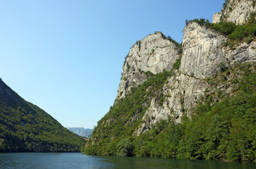 Fototapeta na wymiar Drina river canyon with massive rocks landscape