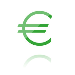 farbiges Symbol - dünnes Eurozeichen