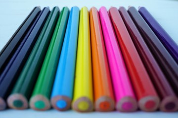 Colorful wooden pencils background