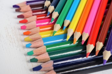 Colorful wooden pencils background