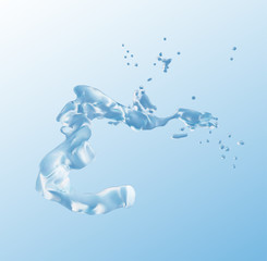 Water splash on transparent background.