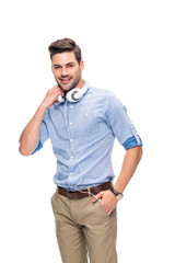 young man with headphones