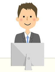ビジネスマン　PC