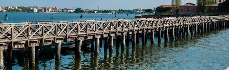 Holzbrücke in Chioggia Panorama