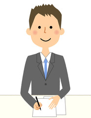 ビジネスマン　契約　説明