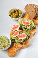 Healthy color vegetarian sandwiches.