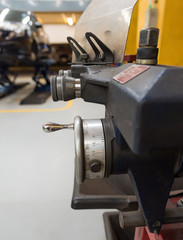 Car service garage with mechanical tools (selective focus)