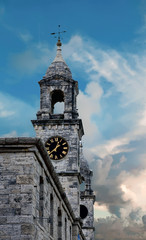Fototapeta na wymiar Stone Clocktower in Bermuda