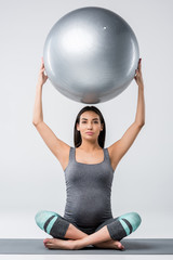 pregnant woman with fitness ball