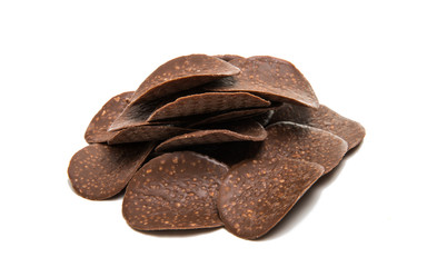 Chocolate chips isolated