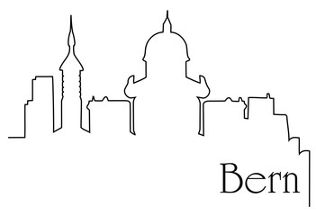 Bern city one line drawing background