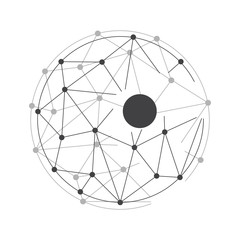 Vector wireframe connecting earth sphere. Globe structure connect.