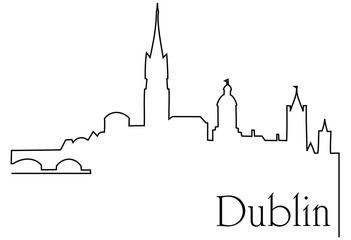 Dublin city one line drawing background