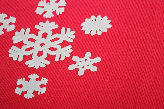 Glittering snowflakes and decorative bows