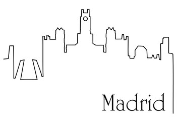 Fototapeta premium Madrid city one line drawing background