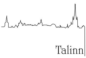Talinn city one line drawing background