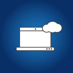 Cloud technology modern blue vector background. Clouds computing communication