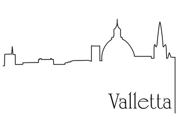 Valletta city one line drawing background