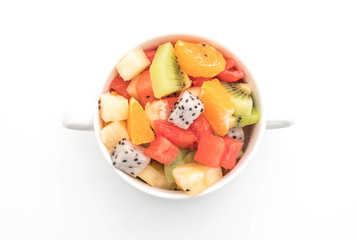mix sliced fruits (orange, dragon fruit, watermelon, pineapple, kiwi)