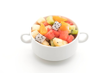 mix sliced fruits (orange, dragon fruit, watermelon, pineapple, kiwi)