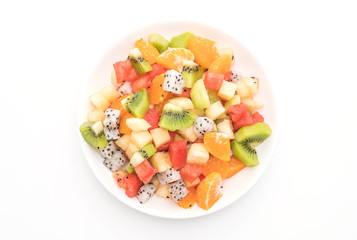 mix sliced fruits (orange, dragon fruit, watermelon, pineapple, kiwi)