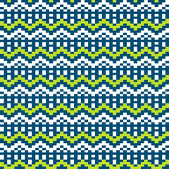 Seamless winter patterns with pixels