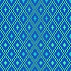 Seamless winter patterns with pixels