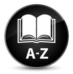 A-Z (book icon) elegant black round button