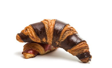 american chocolate croissant isolated