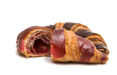 american chocolate croissant isolated