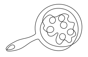 Scrambled eggs one line drawing