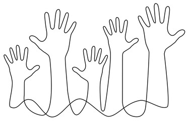 Hands one line drawing