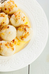 Potato dumplings stuffed with meat