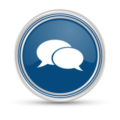 Blauer Button - Sprechblasen Dialog