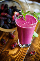 Sweet berry smoothie from black mulberry